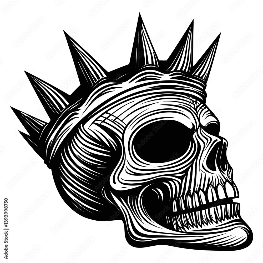 Obraz premium Detailed Skull with Spikes Design for Artistic and Creative Use