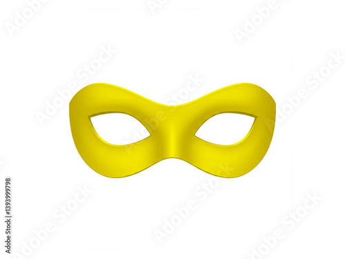 Yellow super hero mask isolated on white background.