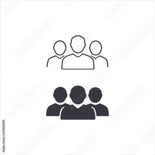 Vector logo group icon, team vector logo, black and white group symbol, collaborative team design, organization vector emblem, teamwork illustration.