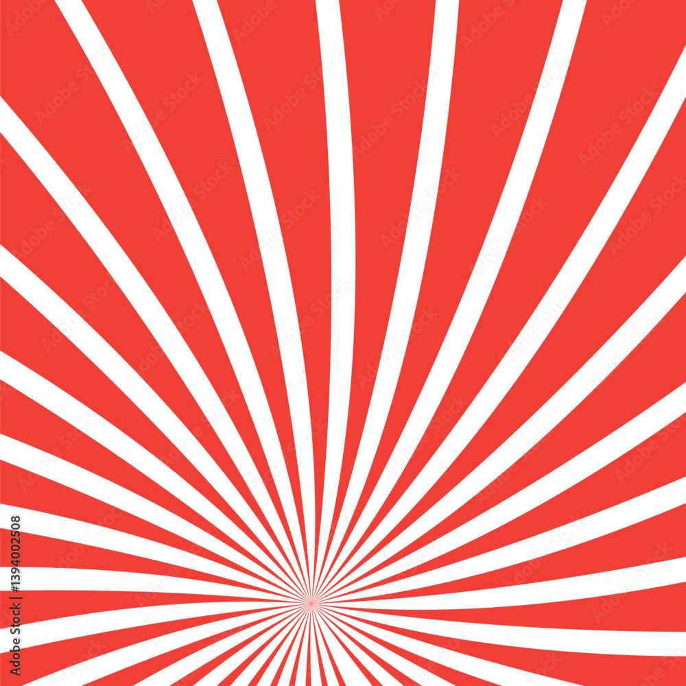Fototapeta premium Red background with red sun rays. Abstract summer sun shine. 