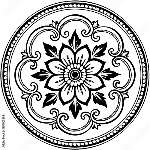 Premium mandala pattern. Golden circle ornament. A design element for a creative idea