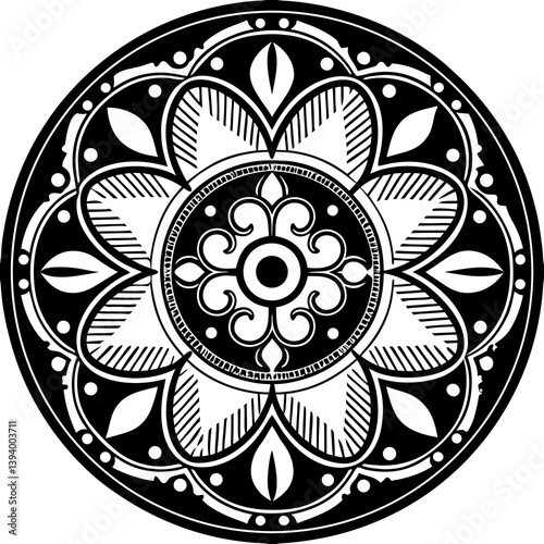Premium mandala pattern. Golden circle ornament. A design element for a creative idea
