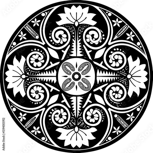 Premium mandala pattern. Golden circle ornament. A design element for a creative idea
