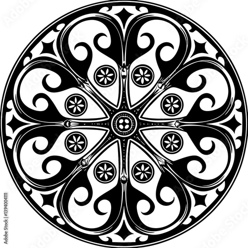 Premium mandala pattern. Golden circle ornament. A design element for a creative idea