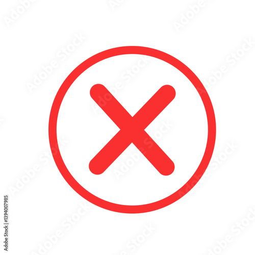Red cross mark icon 