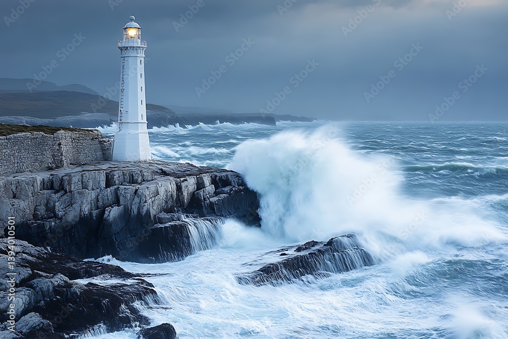Stormy Seas, Lighthouse Stand Stormy Seas, Lighthouse Stand