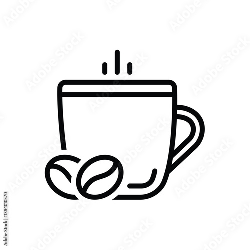 Black line icon for coffee