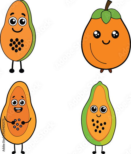Cute pawpaw (american) cartoon vector