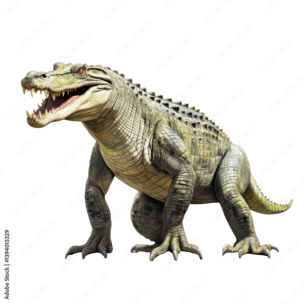 Obraz premium Fierce Crocodile Image on transparent background
