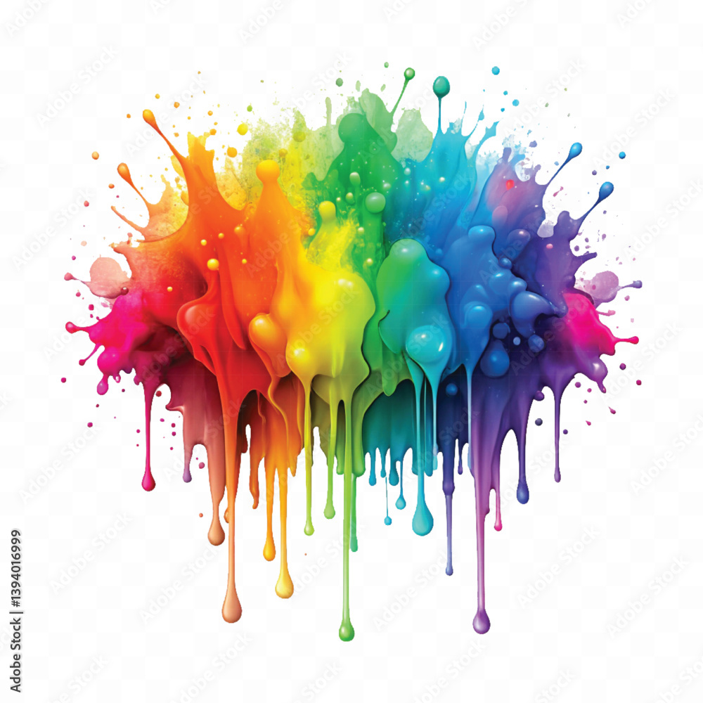 realistic 3d vibrent holli festival colour or paint splash and splatter isolated on a white background