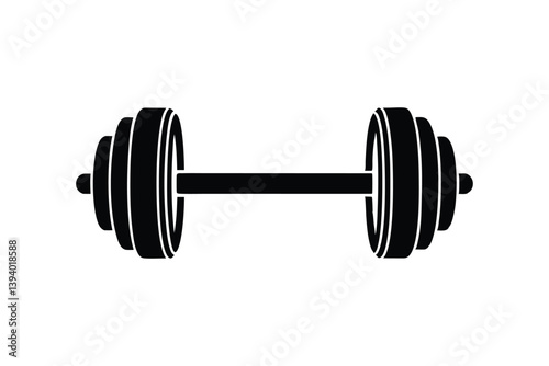 Silhouette design of a dumbbell.eps