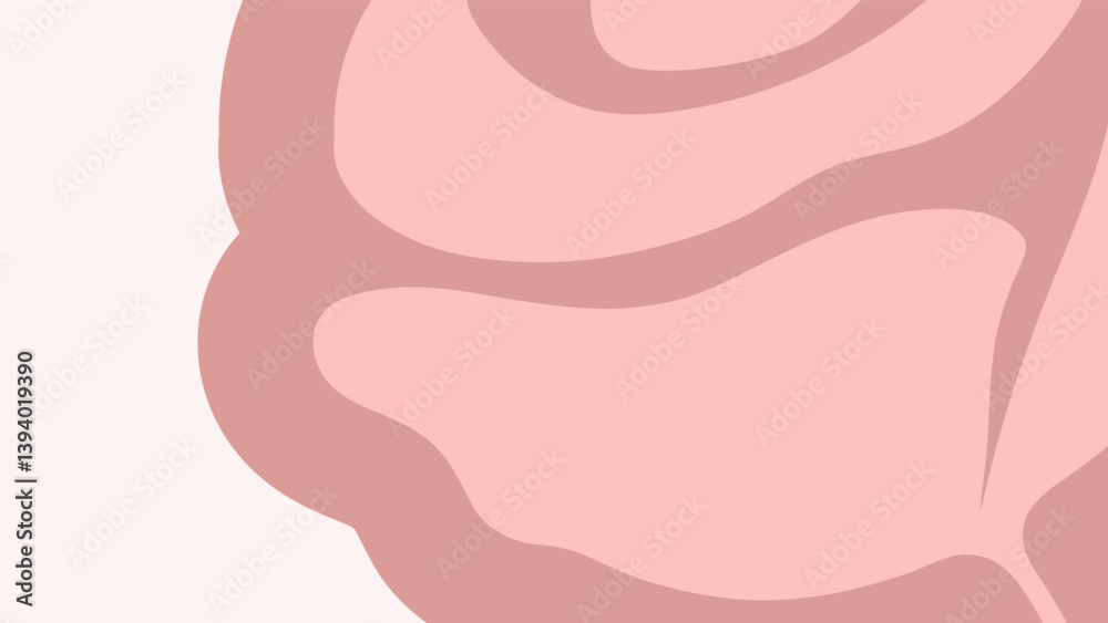 Obraz premium Pink rose flower bush illustration for print, wallpaper, clipart, wall art for home decoration.