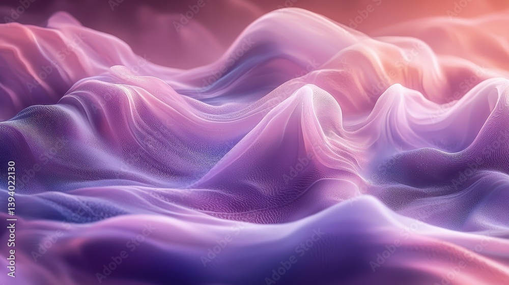 Abstract landscape with flowing pastel waves, soft lighting, and serene atmosphere Abstract landscape with flowing pastel waves, soft lighting, and serene atmosphere