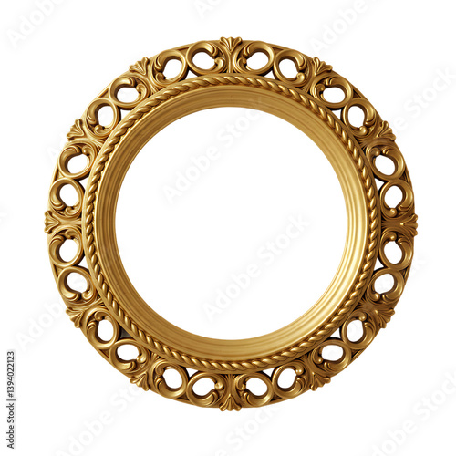 Gold Ornate Round Frame photo