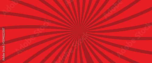 Red background with red sun rays. Abstract summer sun shine. 