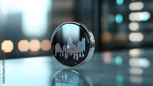 Dynamic crypto trading chart visualization business environment digital finance concept modern office viewpoint