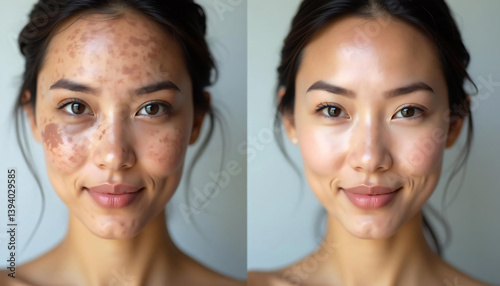 Melasma Treatment Before and After, Skin Tone Correction, Face Comparison