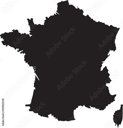 Map of France silhouette vector 