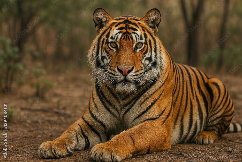 Obraz premium Majestic tiger in natural habitat.