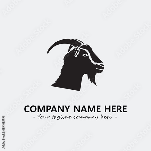 Head of goat illustration black and white for logo company vector image
