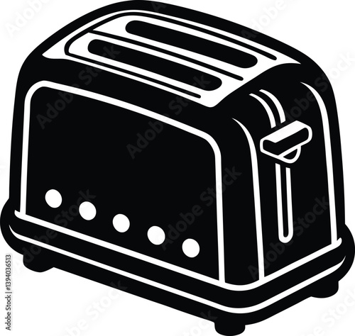 Toaster Silhouette Vector | Minimal Kitchen Appliance Clipart for Cricut, Sublimation & Print