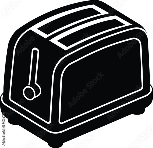 Toaster Silhouette Vector | Minimal Kitchen Appliance Clipart for Cricut, Sublimation & Print