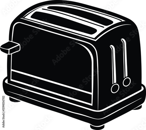 Toaster Silhouette Vector | Minimal Kitchen Appliance Clipart for Cricut, Sublimation & Print