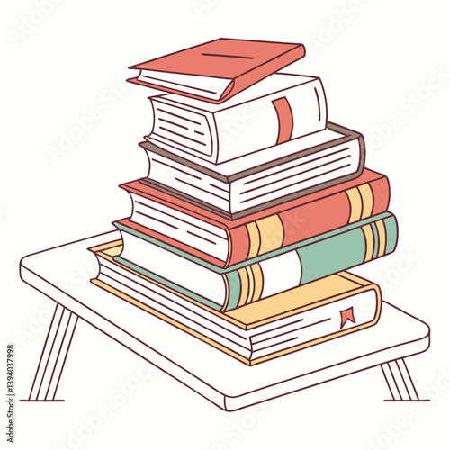 A pile of traditional real books used for education at schools and universities for learning and research isolated against a transparent background. 