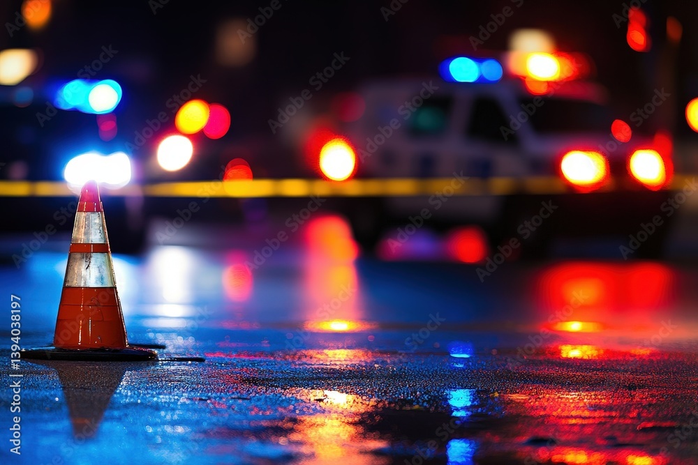 custom made wallpaper toronto digitalA nighttime scene depicting a police investigation with flashing lights