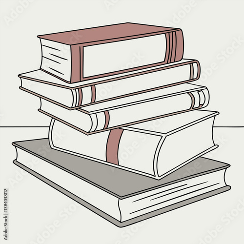 A pile of traditional real books used for education at schools and universities for learning and research isolated against a transparent background. 