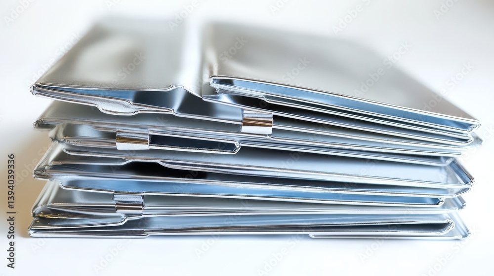 Stack of Silver Metallic Binders for Document Organization and Office Storage Solutions Stack of Silver Metallic Binders for Document Organization and Office Storage Solutions