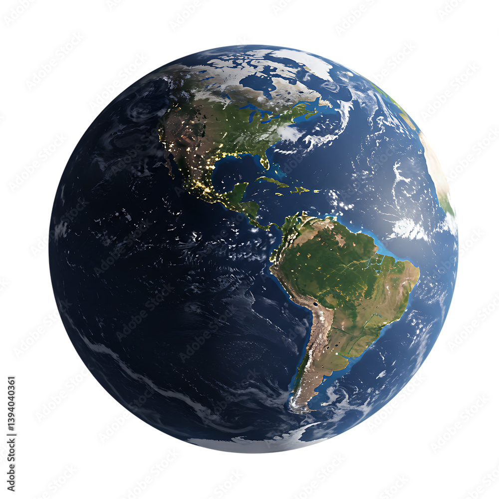 Fototapeta premium Earth Globe: High-Resolution Planet Image
