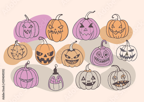 Halloween Pumpkins. Spooky and Cute Jack.o.Lanterns