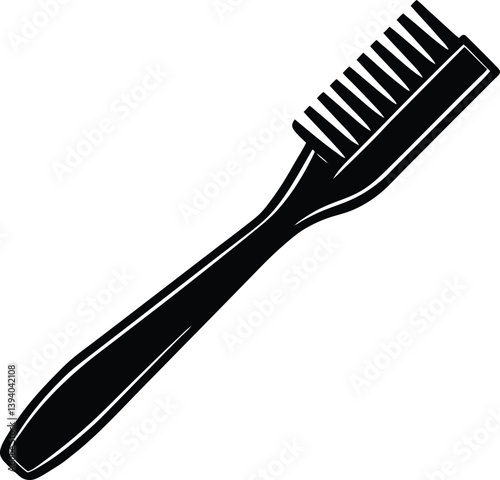 Toothbrush Silhouette Vector | Minimal Dental Hygiene Clipart