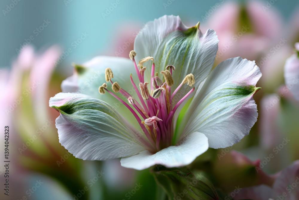 Fototapeta premium Delicate Blooming Flower with Soft Petals and Intricate Details in Gentle Light