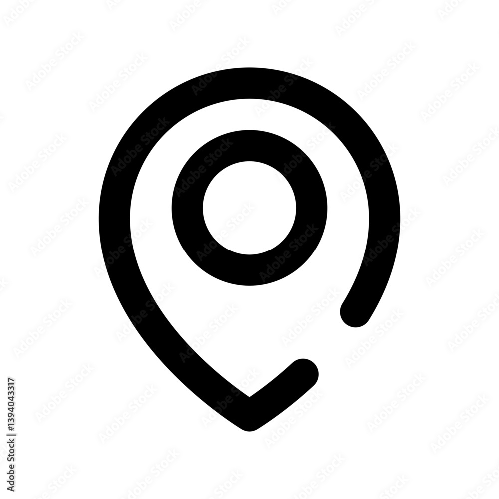 location and map dashed line icon location and map dashed line icon