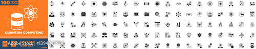 Quantum computing Duotone Editable Icons set. Vector illustration in modern thin duotone style of quantum computing icons: Microchips, intelligent, quantum, physics, etc