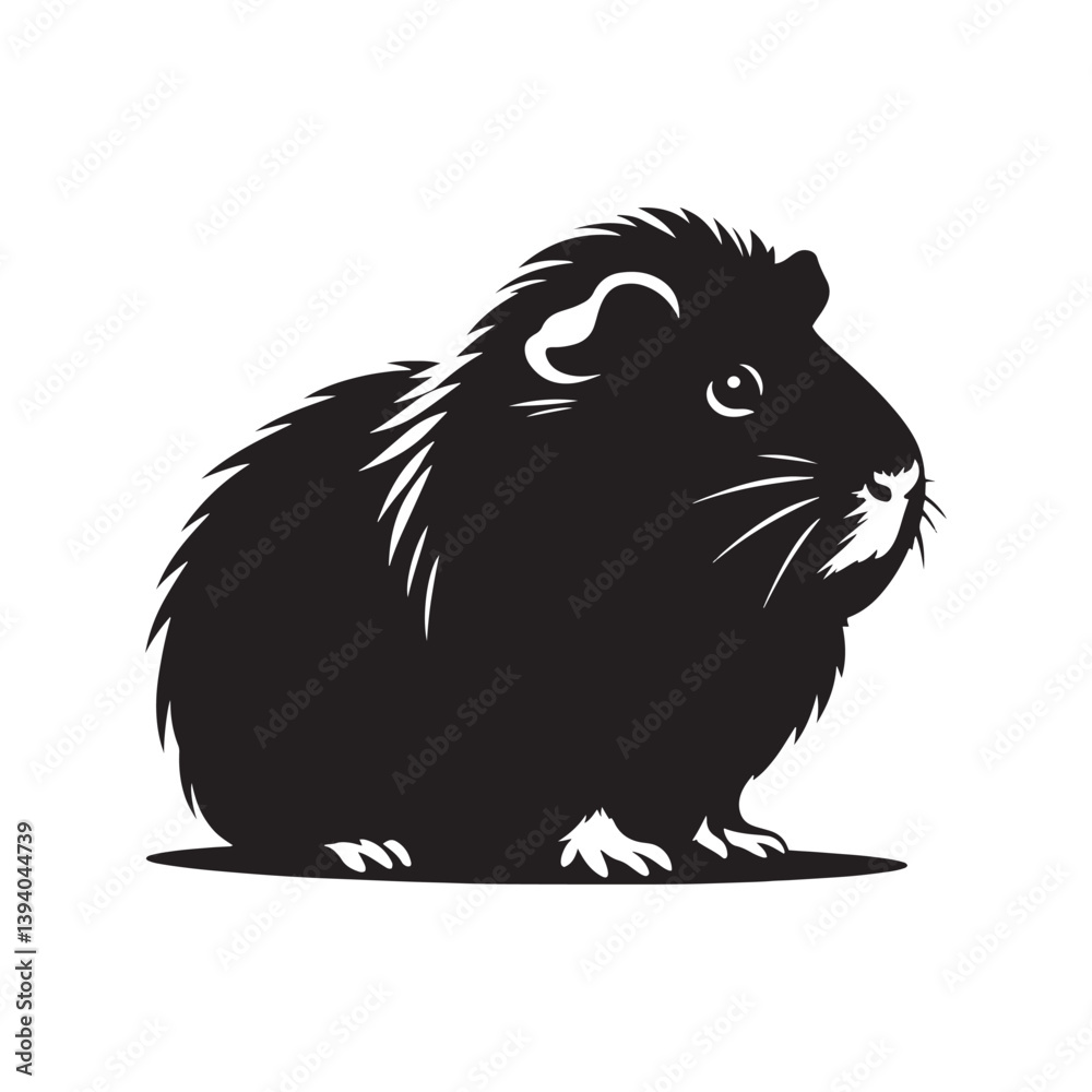 Obraz premium Guinea Pig Silhouette - Minimalist Guinea Pig Design - Guinea Pig Vector - Guinea Pig Illustration. 
