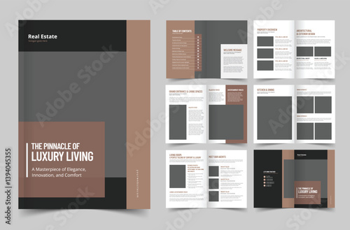 Real estate Business Brochure Design template or Annual Report and Company Profile or Booklet and Catalog Design Template