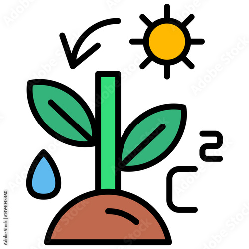 Photosynthesis illustration icon