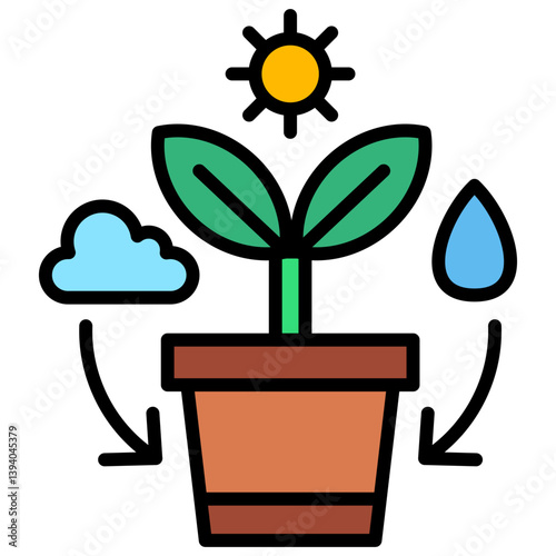 Photosynthesis illustration icon