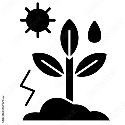Photosynthesis solid glyph icon
