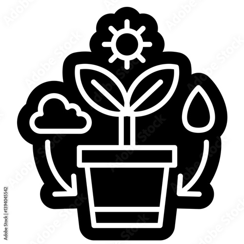 Photosynthesis solid glyph icon