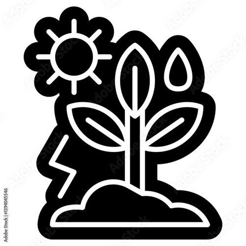 Photosynthesis solid glyph icon