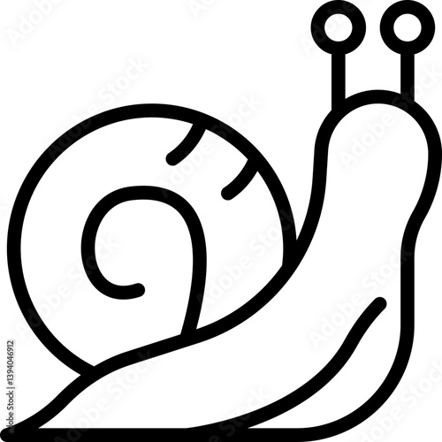 illustration of snail outline icon vector