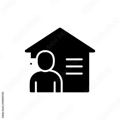 Ethnographic Study Icon Person House Solid Black