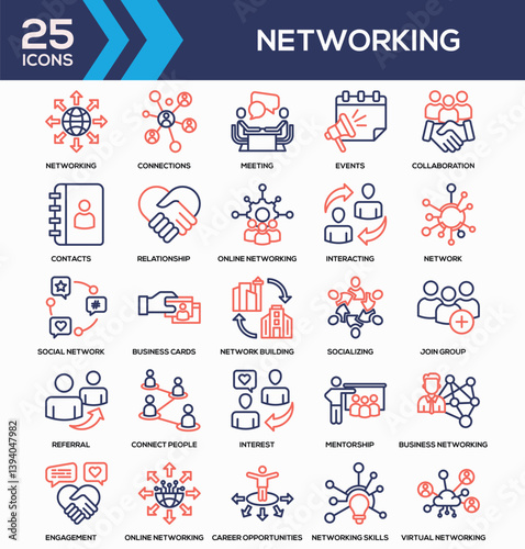 Line Color - Networking Icon Collection