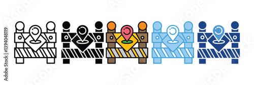 Construction Zone Icon Set Multiple Style Collection