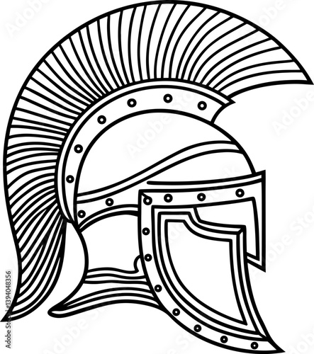roman legionnaire helmet outline detailed line art of ancient warrior headgear