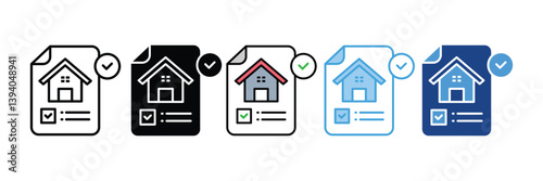 Realty Appraisal Icon Set Multiple Style Collection